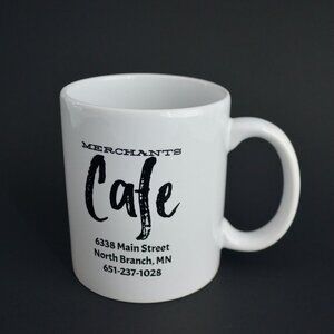 Merchants Cafe North Branch Minnesota MN White Coffee Mug Ceramic